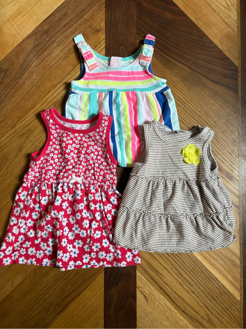 Bundle of three Carters 6-9 month tunic tops/dresses